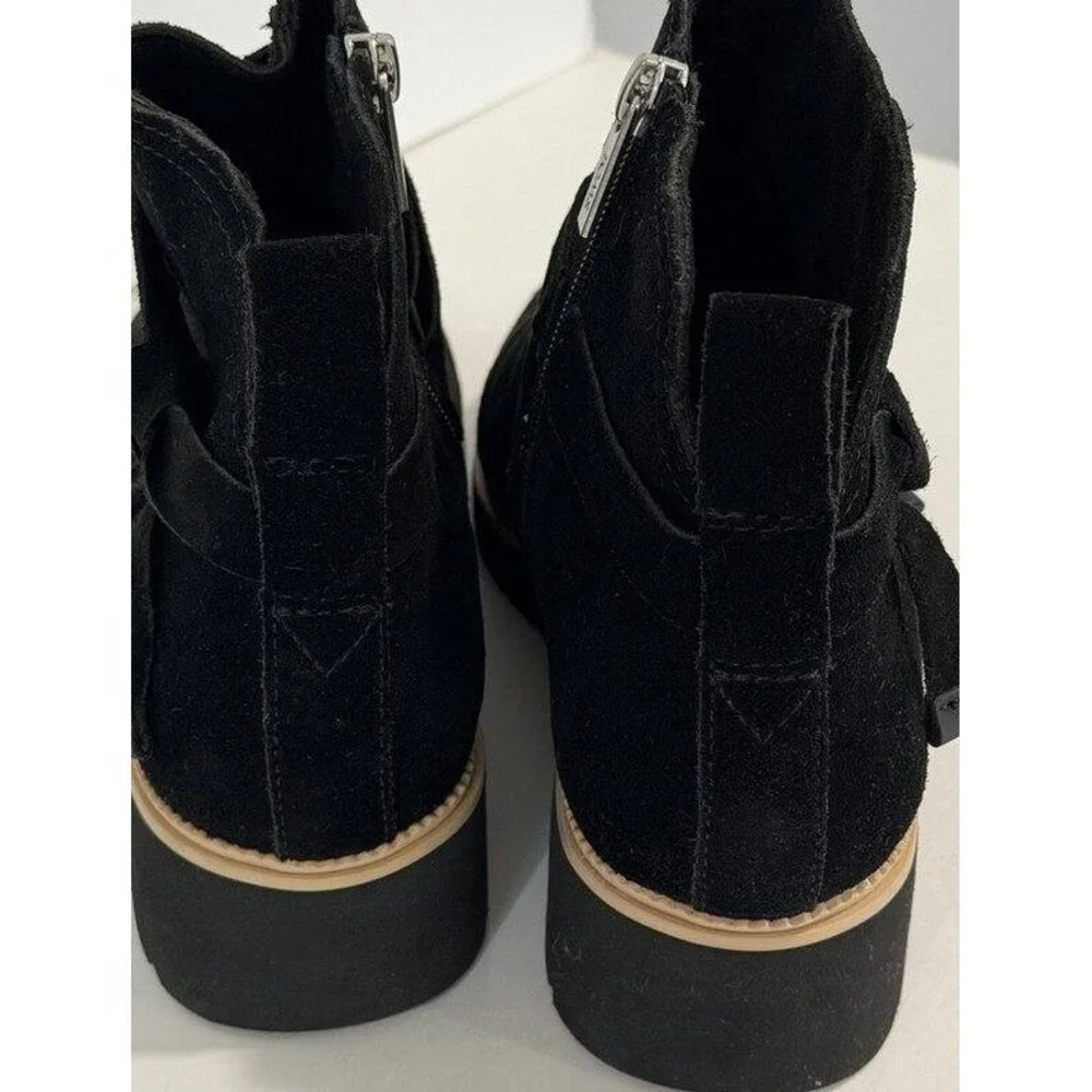 Toms Womens Black Marlow Boots Water Repellent Wedge 1.5